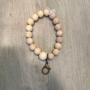 Wooden Bead Keychain Bracelet